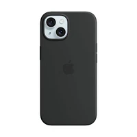 Apple Silicone Fitted Soft Shell Case with MagSafe for iPhone 15 - Black