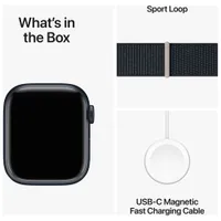 Apple Watch Series 9 (GPS) 41mm Midnight Aluminium Case with Midnight Sport Loop - Small