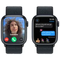 Apple Watch Series 9 (GPS) 41mm Midnight Aluminium Case with Midnight Sport Loop - Small