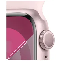 Apple Watch Series 9 (GPS) 41mm Pink Aluminium Case with Pink Sport Band - Small / Medium 130-180mm