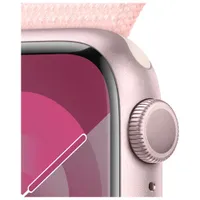 Apple Watch Series 9 (GPS) 41mm Pink Aluminium Case with Light Pink Sport Loop - Small