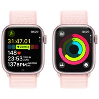 Apple Watch Series 9 (GPS) 41mm Pink Aluminium Case with Light Pink Sport Loop - Small