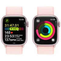 Apple Watch Series 9 (GPS) 41mm Pink Aluminium Case with Light Pink Sport Loop - Small