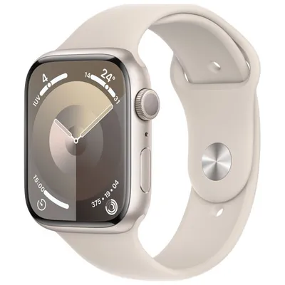 Apple Watch Series 9 (GPS) 45mm Starlight Aluminium Case with Starlight Sport Band