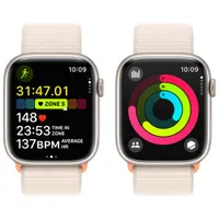 Apple Watch Series 9 (GPS) 45mm Starlight Aluminium Case with Starlight Sport Band - Medium / Large 160-210mm