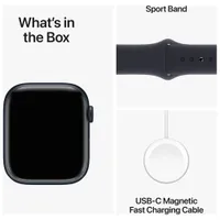 Apple Watch Series 9 (GPS) 45mm Midnight Aluminium Case with Midnight Sport Band - Small / Medium 140-190mm