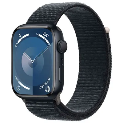Apple Watch Series 9 (GPS) 45mm Midnight Aluminium Case with Midnight Sport Loop - Small