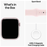 Apple Watch Series 9 (GPS) 45mm Pink Aluminium Case with Pink Sport Band