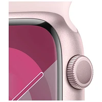 Apple Watch Series 9 (GPS) 45mm Pink Aluminium Case with Pink Sport Band - Medium / Large 160-210mm