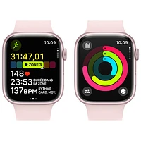 Apple Watch Series 9 (GPS) 45mm Pink Aluminium Case with Pink Sport Band - Medium / Large 160-210mm