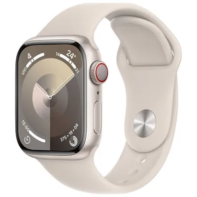 Apple Watch Series 9 (GPS + Cellular) 41mm Starlight Aluminium Case with Starlight Sport Band