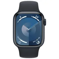 Apple Watch Series 9 (GPS + Cellular) 41mm Midnight Aluminum Case with Midnight Sport Band - Medium / Large 150-200mm