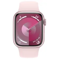 Apple Watch Series 9 (GPS + Cellular) 41mm Pink Aluminum Case with Light Pink Sport Band - Small / Medium 130-180mm