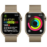 Apple Watch Series 9 (GPS + Cellular) 41mm Gold Stainless Steel Case with Gold Stainless Steel Milanese Loop - Small