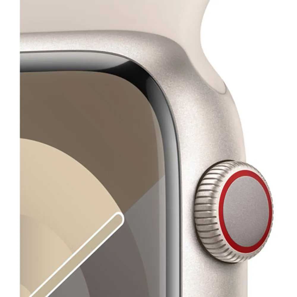 Apple Watch Series 9 (GPS + Cellular) 45mm Starlight Aluminium Case with Starlight Sport Band