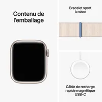 Apple Watch Series 9 (GPS) 41mm Starlight Aluminium Case with Starlight Sport Loop - Small