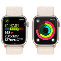 Apple Watch Series 9 (GPS) 41mm Starlight Aluminium Case with Starlight Sport Loop - Small