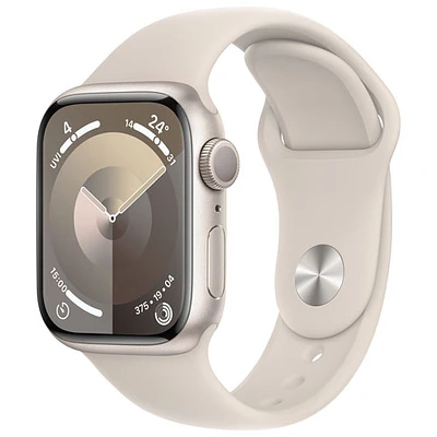 Apple Watch Series 9 (GPS) avec boîtier de 41 mm en aluminium comète et bracelet sport comète - Petit/Moyen 130-180 mm