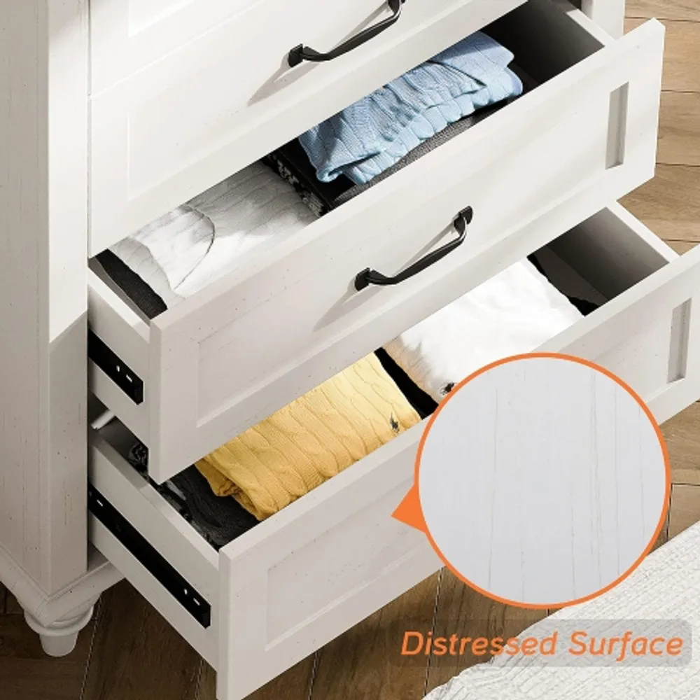  WAMPAT Dresser for Bedroom with 3 Drawers, White Kids