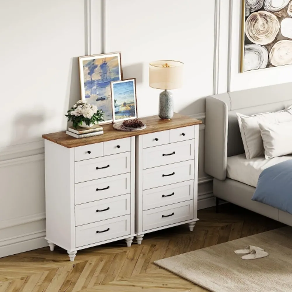  WAMPAT Dresser for Bedroom with 3 Drawers, White Kids