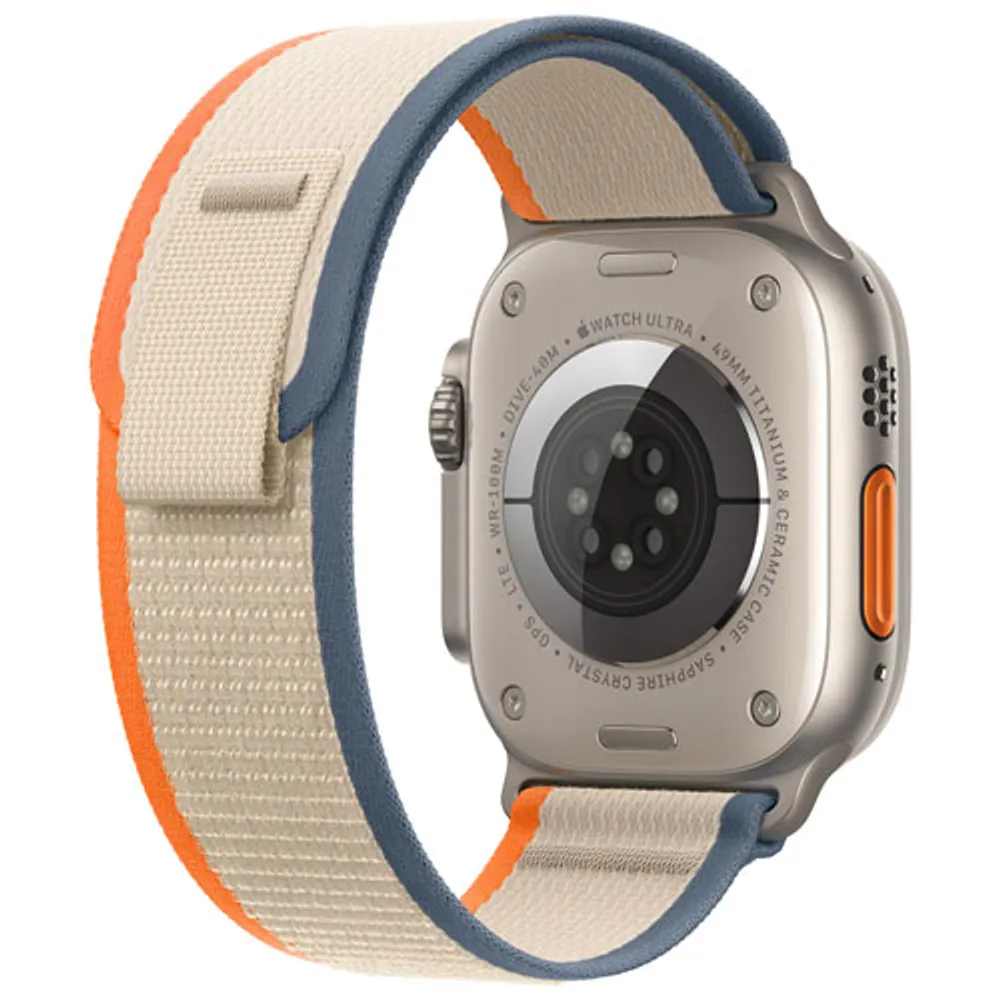 Apple Watch Ultra 2 (GPS + Cellular) 49mm Titanium Case with Orange Beige Trail Loop - Small / Medium 130-180mm