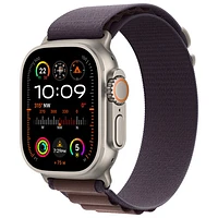 Apple Watch Ultra 2 (GPS + Cellular) 49mm Titanium Case with Indigo Alpine Loop - Medium 145-190mm