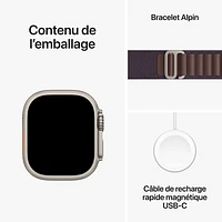 Apple Watch Ultra 2 (GPS + Cellular) 49mm Titanium Case with Indigo Alpine Loop - Medium 145-190mm