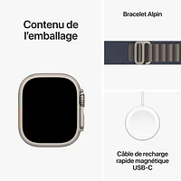 Apple Watch Ultra 2 (GPS + Cellular) 49mm Titanium Case with Blue Alpine Loop - Small 130-160mm