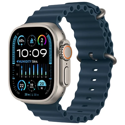 Apple Watch Ultra 2 (GPS + cellulaire) avec boîtier de 49 mm en titane et bracelet bleu océan