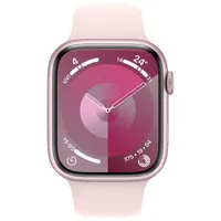 Apple Watch Series 9 (GPS + Cellular) 45mm Pink Aluminum Case with Light Pink Sport Band - Medium/Large 160-210mm