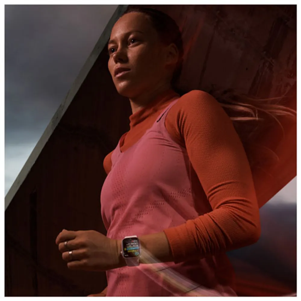 Apple Watch Series 9 (GPS + Cellular) 45mm Pink Aluminum Case with Light Pink Sport Band - Medium/Large 160-210mm