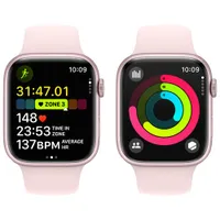 Apple Watch Series 9 (GPS + Cellular) 45mm Pink Aluminum Case with Light Pink Sport Band - Medium/Large 160-210mm