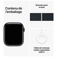 Apple Watch Series 9 (GPS + Cellular) 45mm Midnight Aluminum Case with Midnight Sport Loop