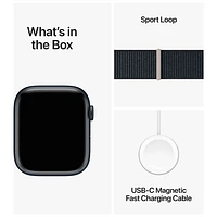 Apple Watch Series 9 (GPS + Cellular) 45mm Midnight Aluminum Case with Midnight Sport Loop