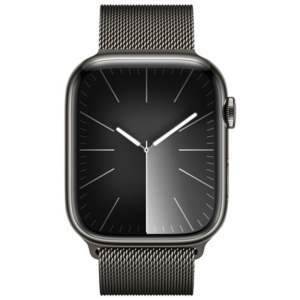 Apple Watch Series 9 (GPS + Cellular) 45mm Graphite Stainless Steel Case with Graphite Milanese Loop