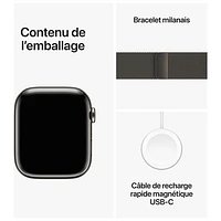 Apple Watch Series 9 (GPS + Cellular) 45mm Graphite Stainless Steel Case with Graphite Milanese Loop