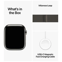 Apple Watch Series 9 (GPS + Cellular) 45mm Graphite Stainless Steel Case with Graphite Milanese Loop