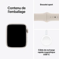 Apple Watch SE (GPS) 44mm Starlight Aluminum Case with Starlight Sport Band - Medium / Large