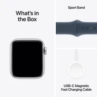 Apple Watch SE (GPS) 40mm Silver Aluminum Case with Storm Blue Sport Band