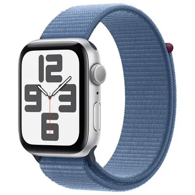 Apple Watch SE (GPS) 44mm Silver Aluminum Case with Winter Blue Sport Band