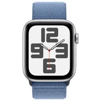 Apple Watch SE (GPS) 44mm Silver Aluminum Case with Winter Blue Sport Band