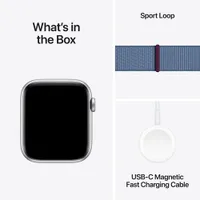 Apple Watch SE (GPS) 44mm Silver Aluminum Case with Winter Blue Sport Band