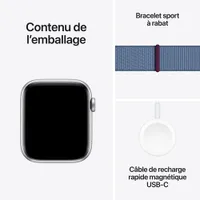 Apple Watch SE (GPS) 44mm Silver Aluminum Case with Winter Blue Sport Band