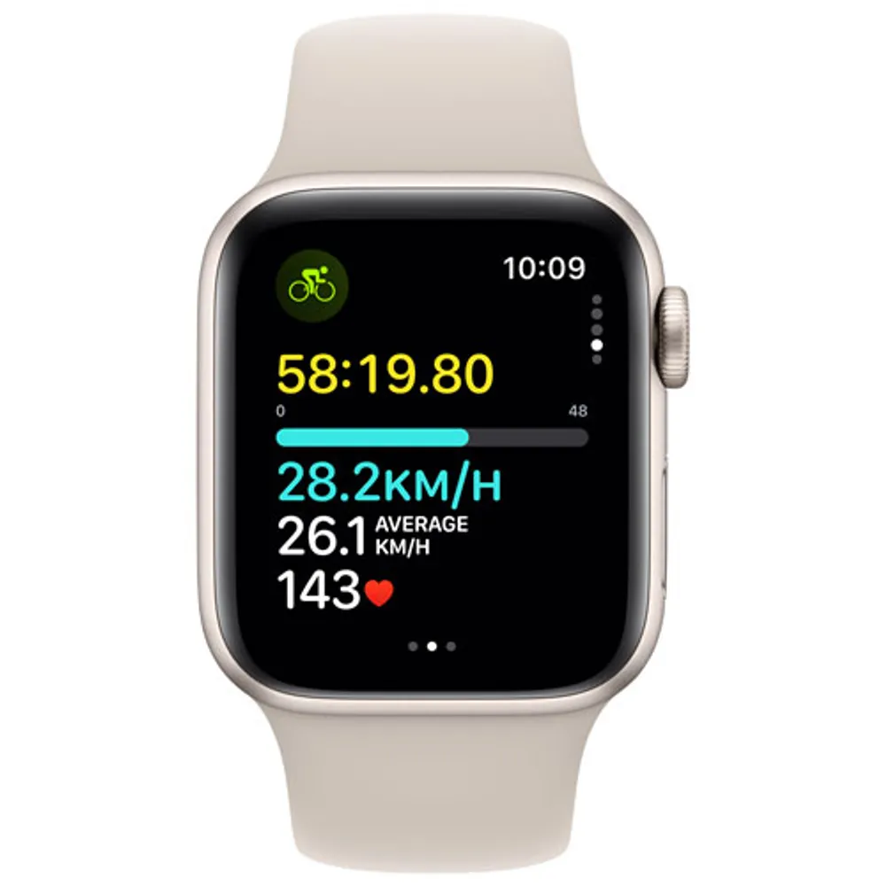 Apple Watch SE (GPS + Cellular) 40mm Starlight Aluminum Case with Starlight Sport Band - Small / Medium