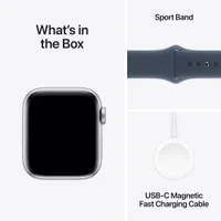 Apple Watch SE (GPS + Cellular) 40mm Silver Aluminum Case with Storm Blue Sport Band