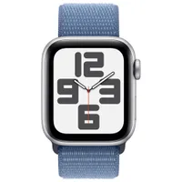 Apple Watch SE (GPS + Cellular) 40mm Silver Aluminum Case with Winter Blue Sport Band