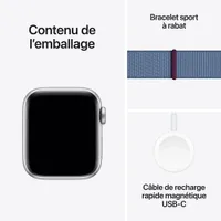 Apple Watch SE (GPS + Cellular) 40mm Silver Aluminum Case with Winter Blue Sport Band