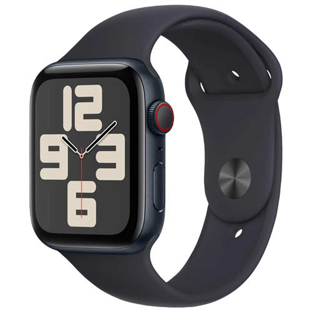 Apple Watch SE (GPS + Cellular) 44mm Midnight Aluminum Case with Midnight Sport Band - Medium / Large