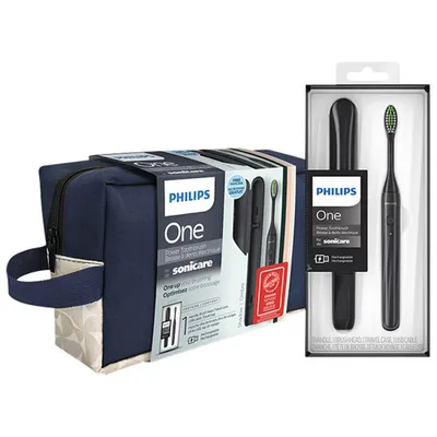 Philips One Sonicare Rechargeable Electric Toothbrush Holiday Bundle (HY120006HOL) - Black