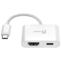 Adaptateur USB-C à HDMI 4K de j5create avec Power Delivery (JCA152) - Blanc